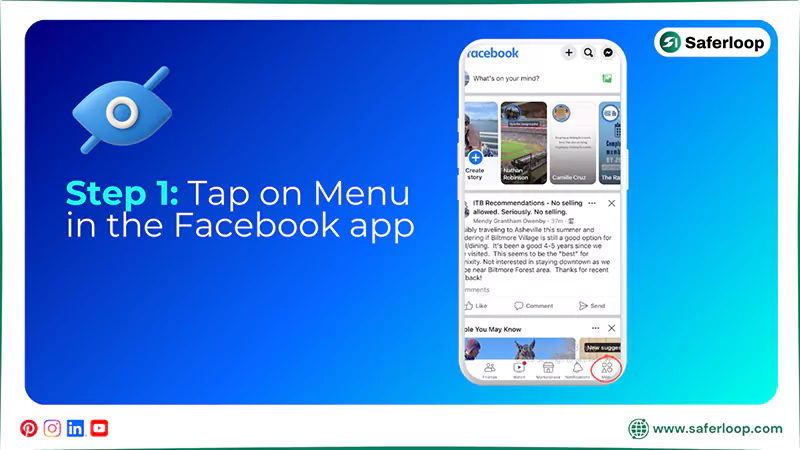 Tap on Menu in the Facebook app