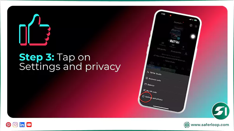 Tap on Settings and privacy
