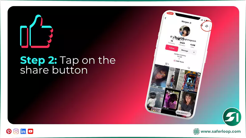 Tap on the share button