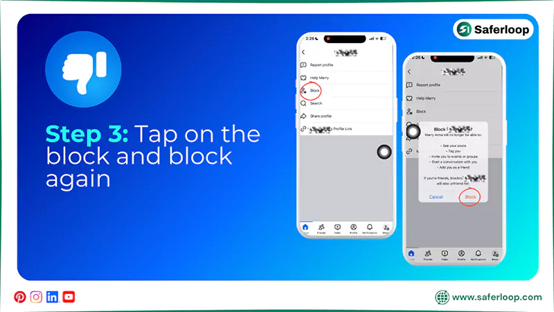 Tap on the block and block again