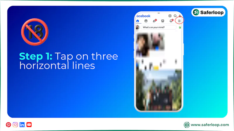 Tap on three horizontal line