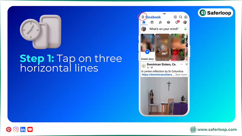 Tap on three horizontal lines