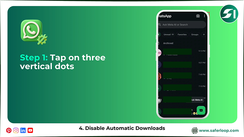Tap on three vertical dots