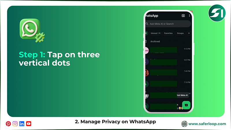 Tap on three vertical dotss
