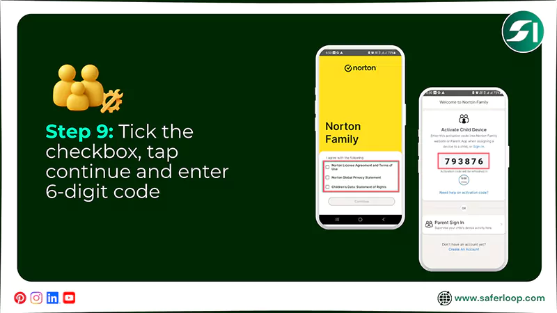 Tick the checkbox tap continue and enter 6 digit code