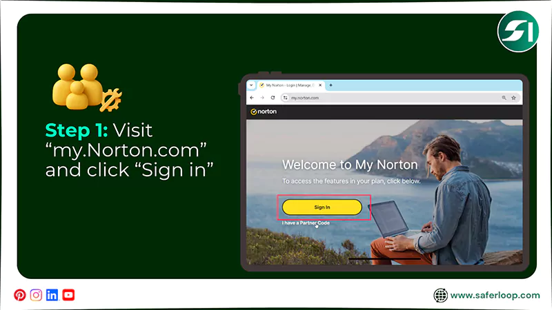 Visit my Norton.com and click Sign in
