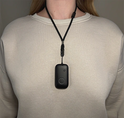 A wearable medical alert pendant for an older family member