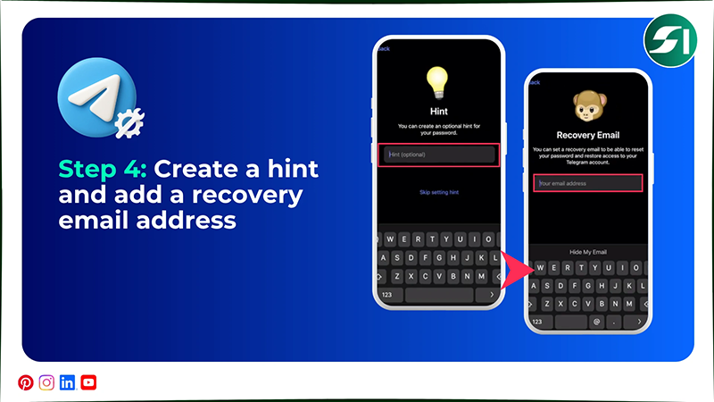 Create a hint and add a recovery email address