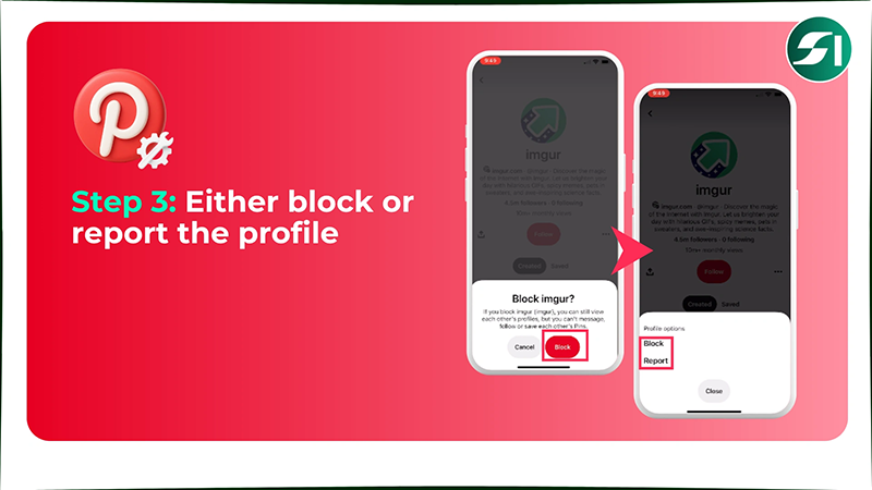 Either block or report the profile