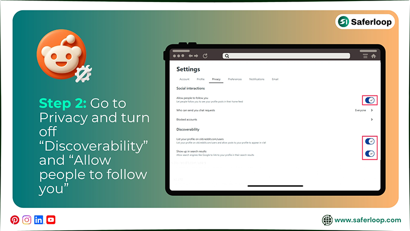 Go to Privacy and turn off “Discoverability” and “Allow people to follow you”