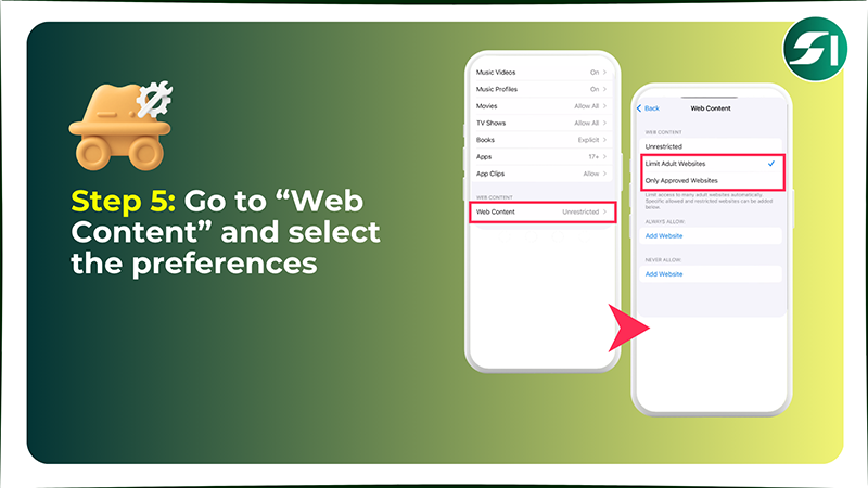 Go to Web Content and select the preferences
