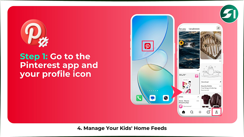 Go to the Pinterest app and your profile icon