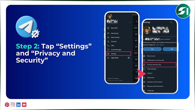 Tap Settings and Privacy and Security