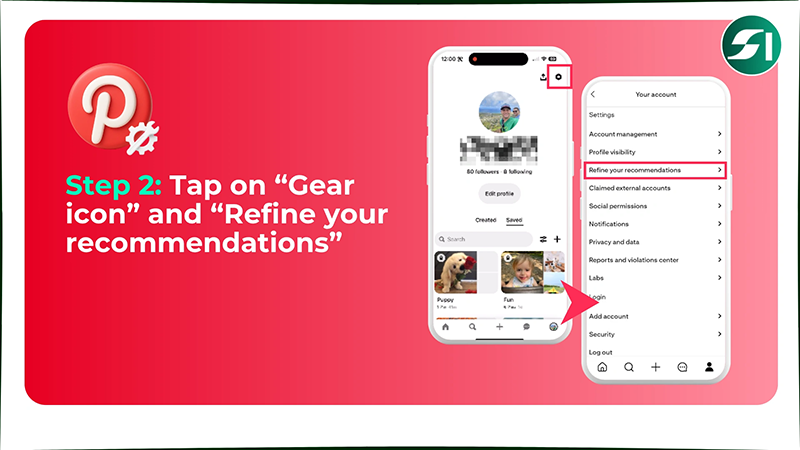 Tap on “Gear icon” and “Refine your recommendations”
