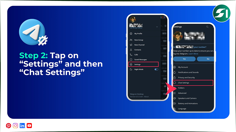 Tap on Settings and then Chat Settings