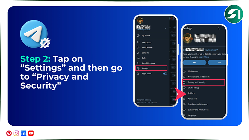 Tap on Settings and then go to Privacy and Security