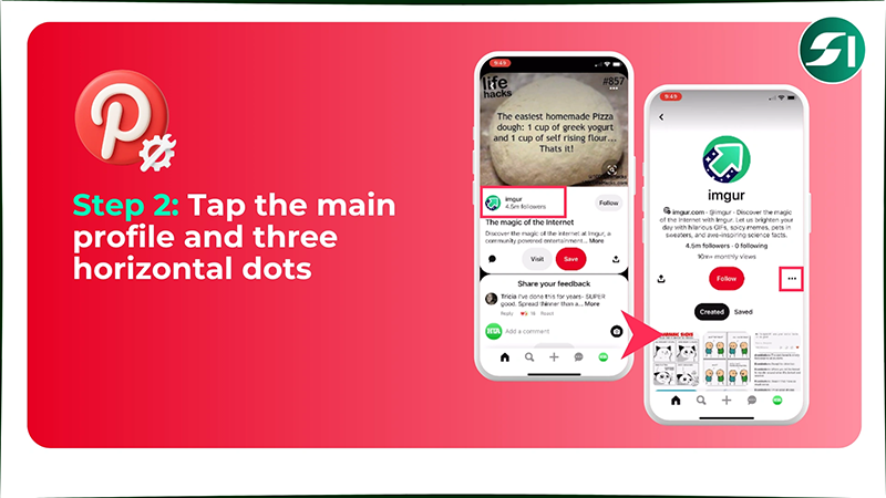 Tap the main profile and three horizontal dots
