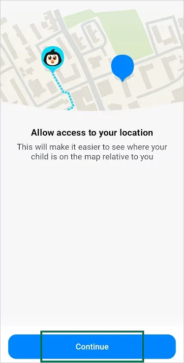 Click on Continue to access the locations