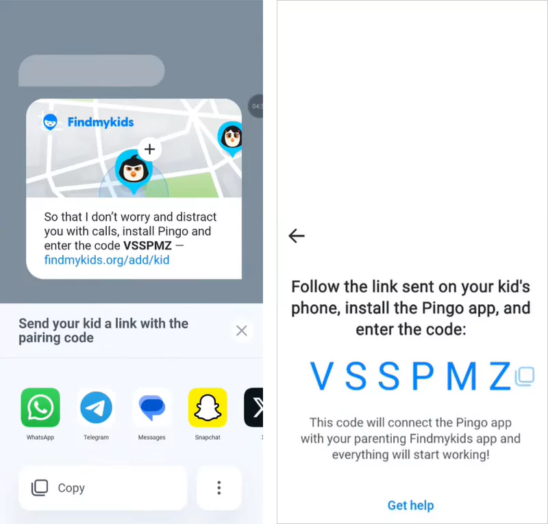 Share the download link and copy the code