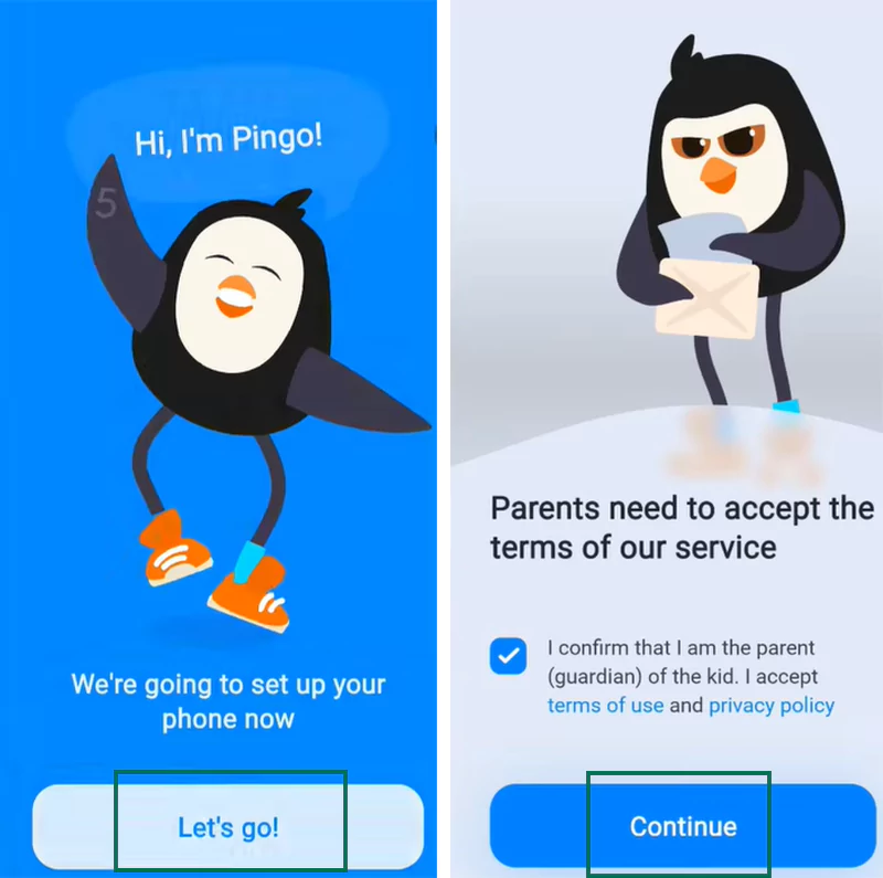 click on Let’s go and Continue